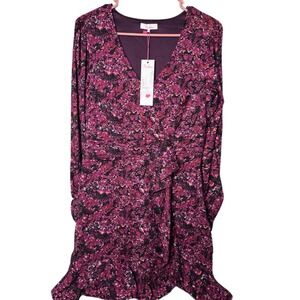 NWT Parker Womens $298 Multicolor Mosaic Paisley Ruffle Trim Dress 4